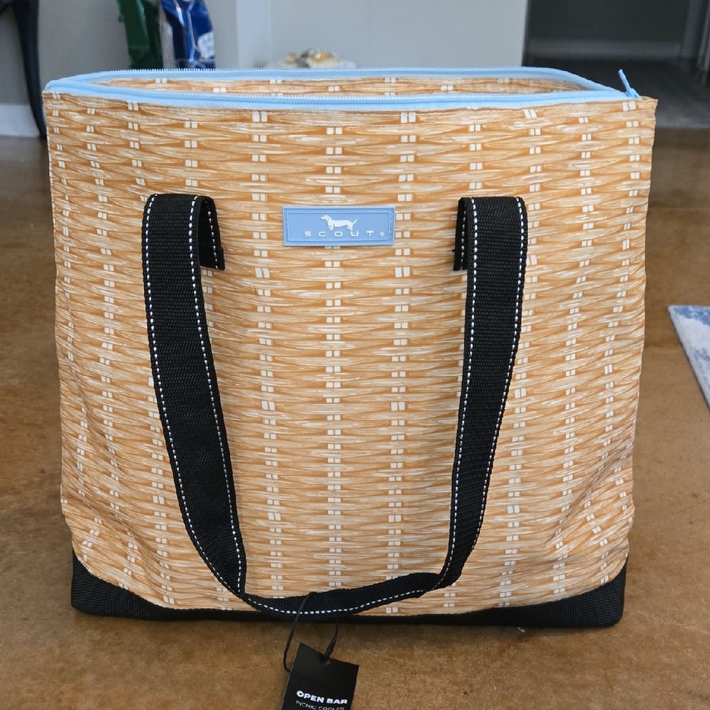 Scout Woven Tan and Black Tote Bag
